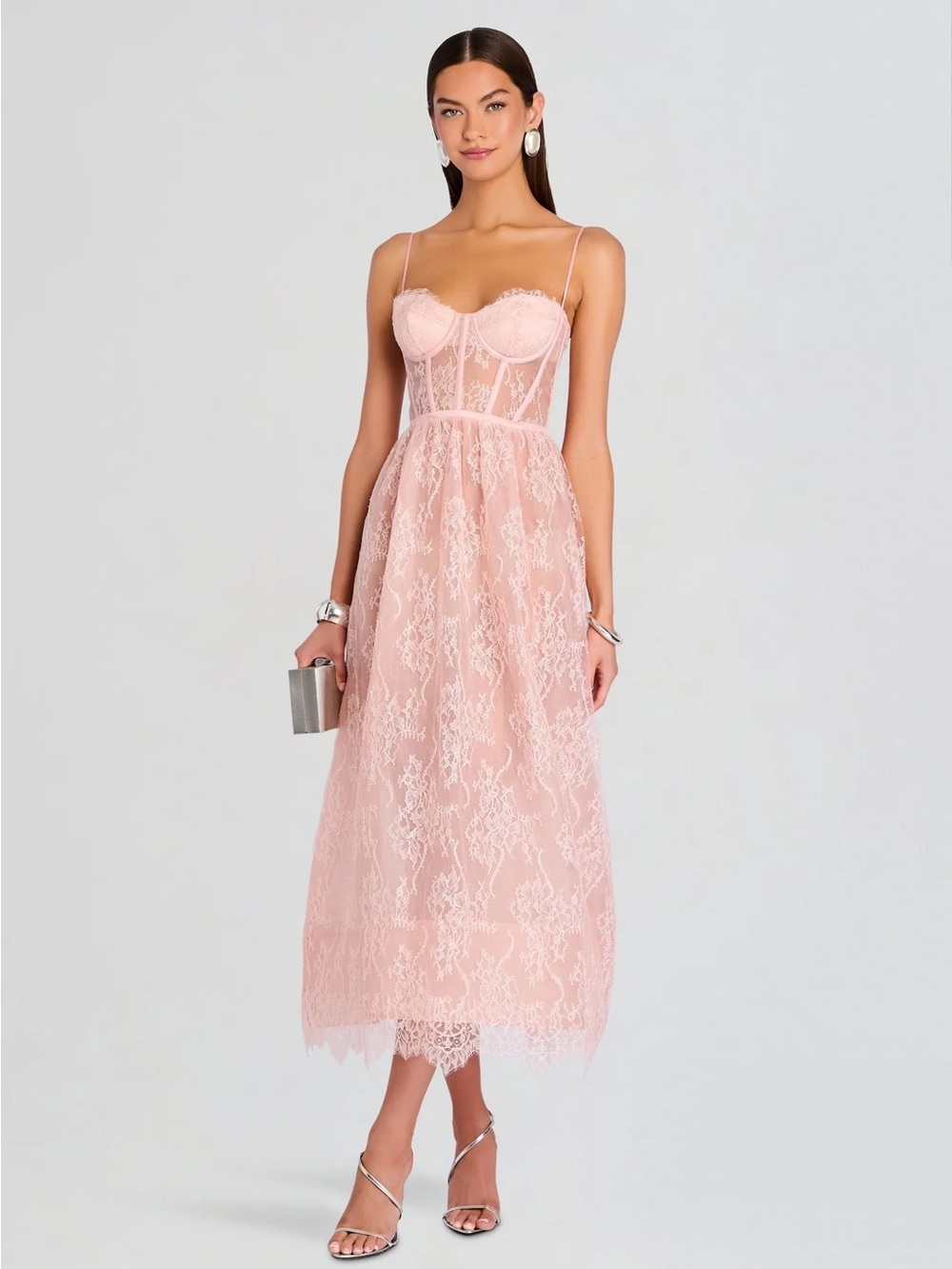 Retrofête Lace Dress Blush Corset Bustier | REVOLVE NWOT